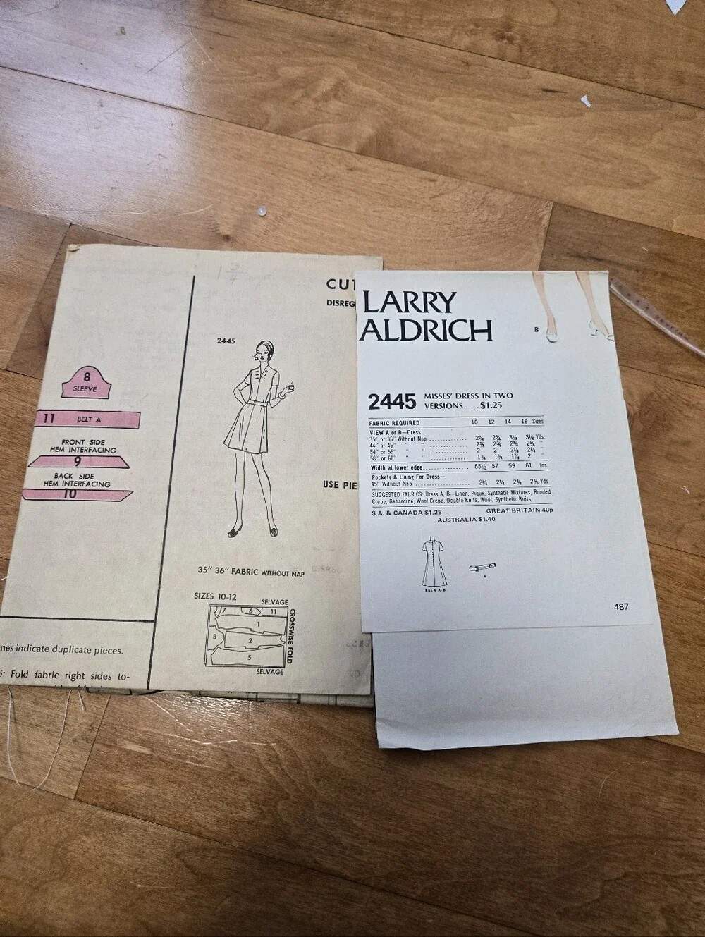 Vintage 1970s McCall's 2445 Designer Sewing Pattern | Misses' A-Line Dress Sz 12